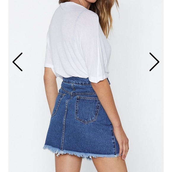 Nasty Gal Asymmetrical Denim Skirt - Picture 2 of 4
